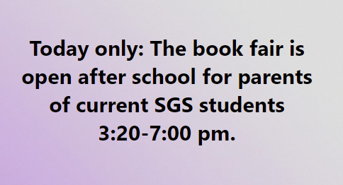 book fair open until 7 pm tonight
